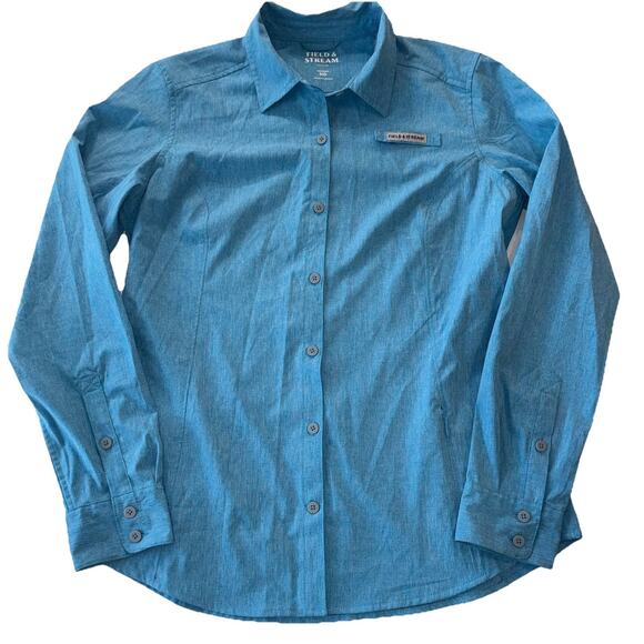 Field & Stream Tops - Field & Stream Women's Outdoor M Blue Vented Long Sleeve Fishing Hiking Shirt
